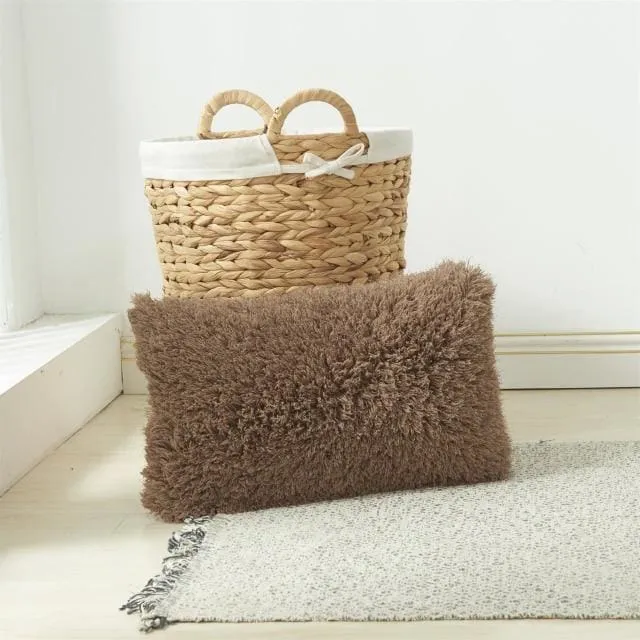 Soft Fur Solid Color Cushion Cover