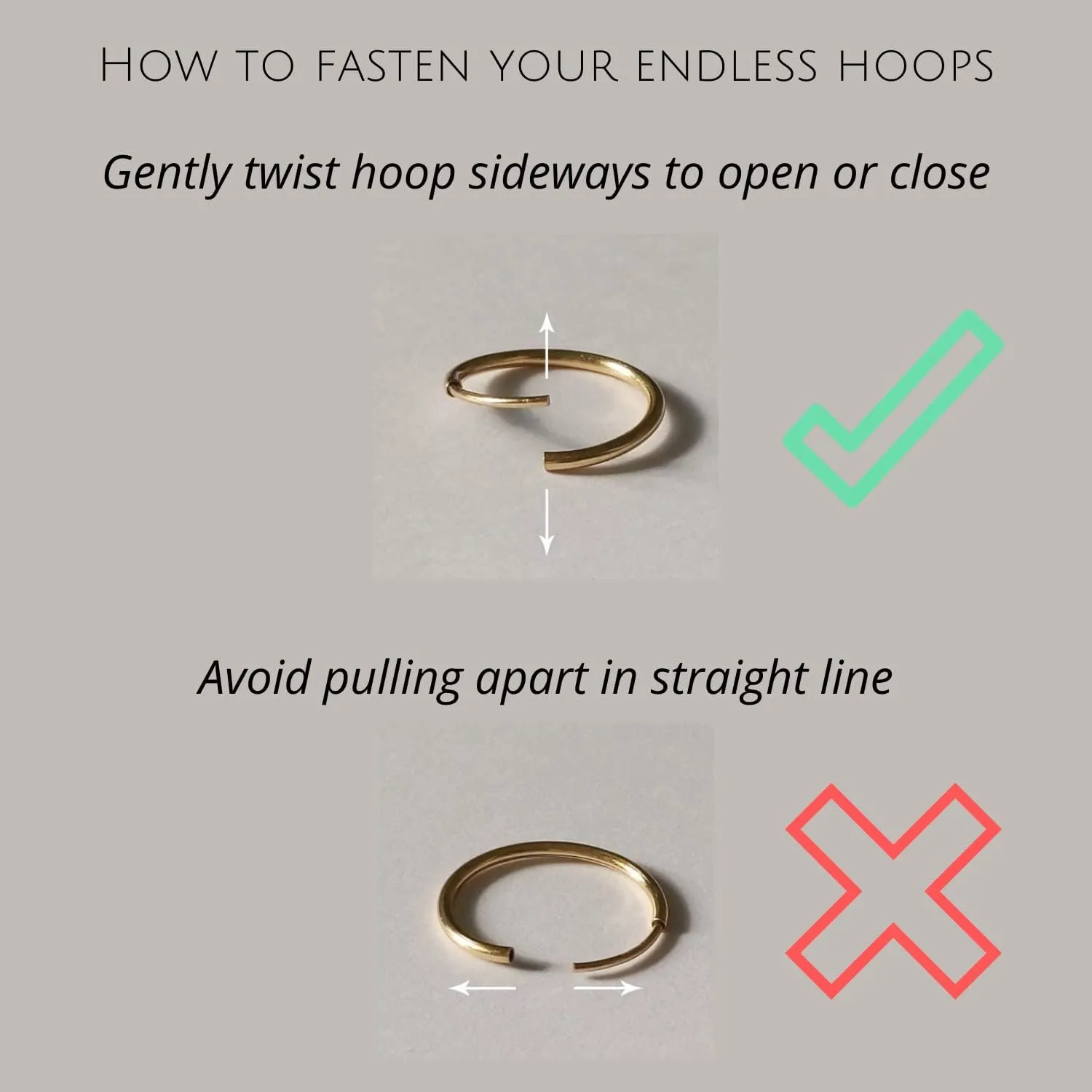 Solid 14k Gold Hoop Earrings for Women | 1.5mm Tube Yellow Gold Hoop Earrings 14k Real Gold | Flex Continuous Hoop Gold Earrings