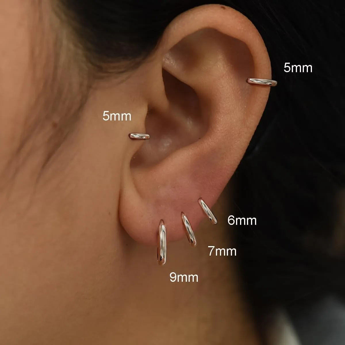 Solid 925 Sterling Silver Small Gold/Silver Hoop Earrings for Women Men 18K Gold Plated Huggie Earrings Hypoallergenic Earring for Tragus Cartilage Helix Conch Rook Daith Earlobe Jewelry Gift