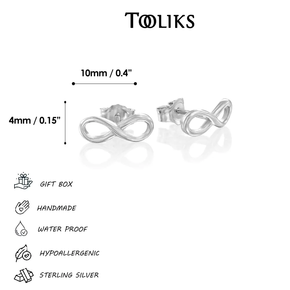 Sterling Silver Small Infinity Stud Earrings  Dainty & Elegant Jewelry for Women, Minimalist Hypoallergenic Earrings (sterling-silver)