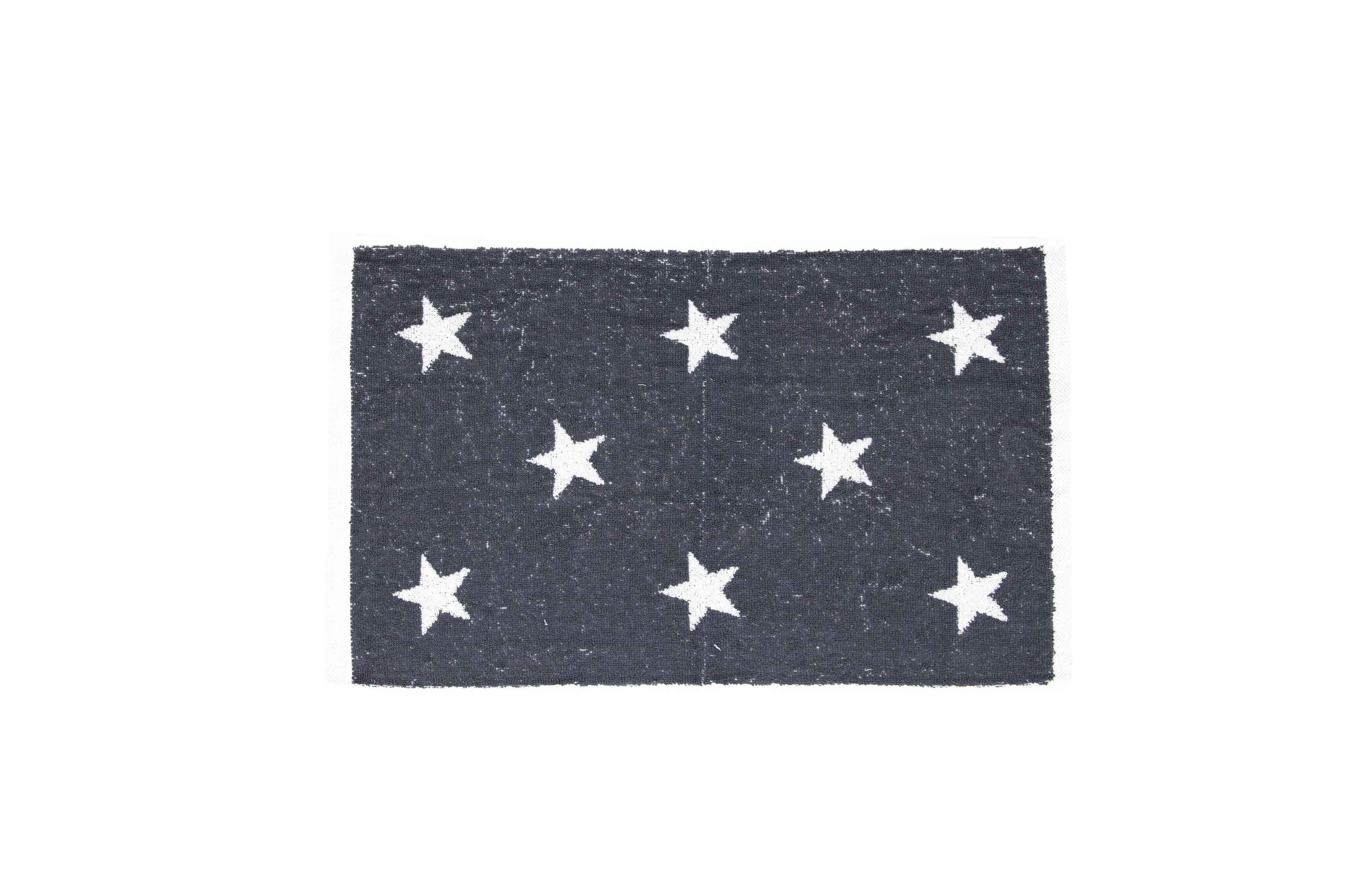 Tyne Collection of Cotton Guest Towels Set of 2 - Anthracite & White Stars