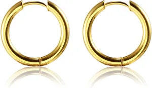 Unisex Dainty Tiny 14K Gold Plated Hoop Earrings for Women | Hypoallergenic 8mm/10mm/12mm/14mm Cartilage Huggie Hoop Earring Set