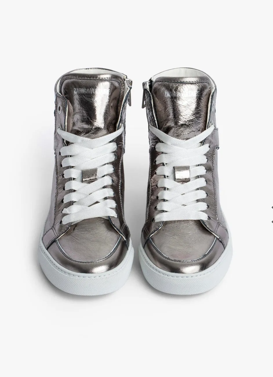 Zadig & Voltaire ZV1747 High Flash Vintage High Tops- Gunmetal