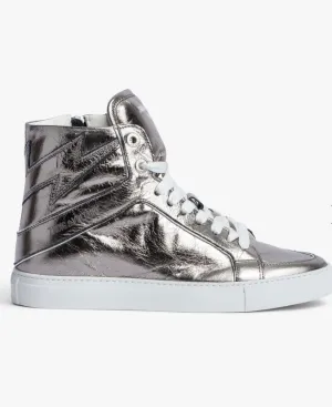 Zadig & Voltaire ZV1747 High Flash Vintage High Tops- Gunmetal